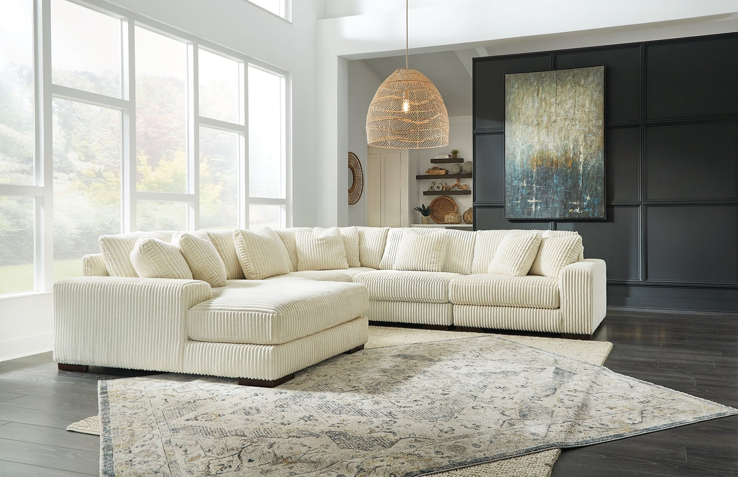 Lindyn 5-Piece Sectional with Ottoman at Cloud 9 Mattress & Furniture furniture, home furnishing, home decor