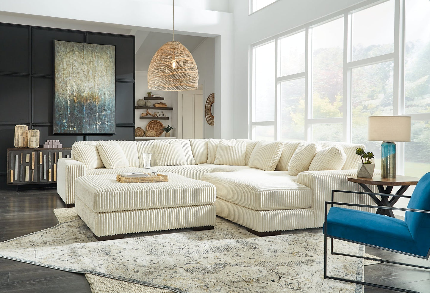 Lindyn 5-Piece Sectional with Ottoman at Cloud 9 Mattress & Furniture furniture, home furnishing, home decor