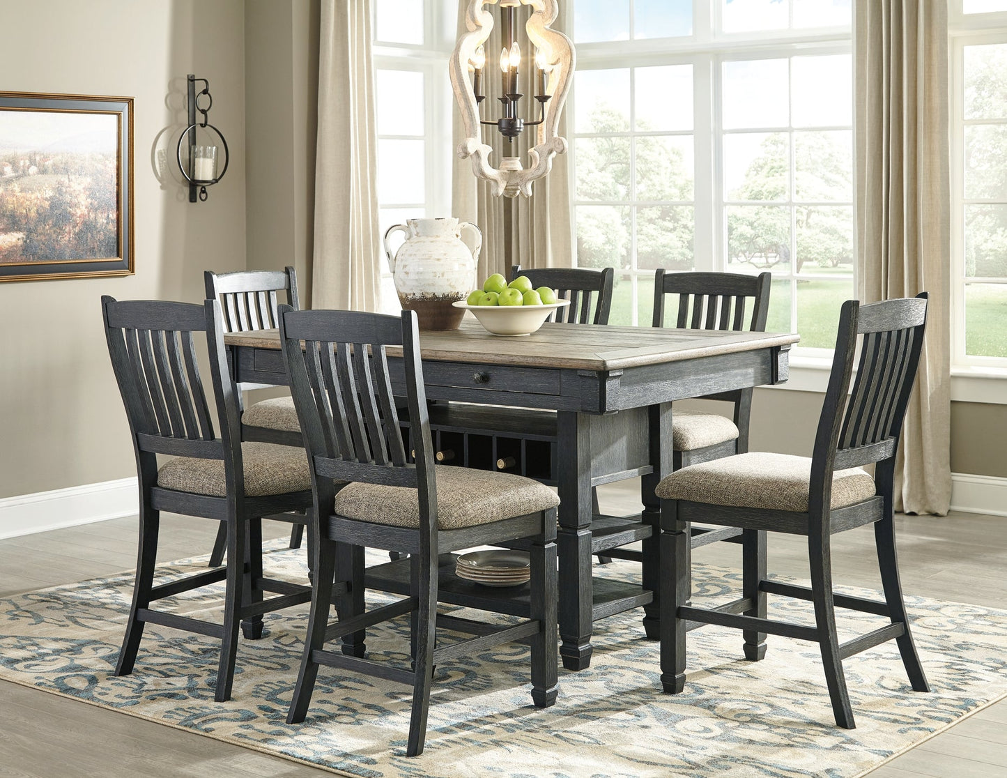 Tyler Creek Counter Height Dining Table and 6 Barstools at Cloud 9 Mattress & Furniture furniture, home furnishing, home decor