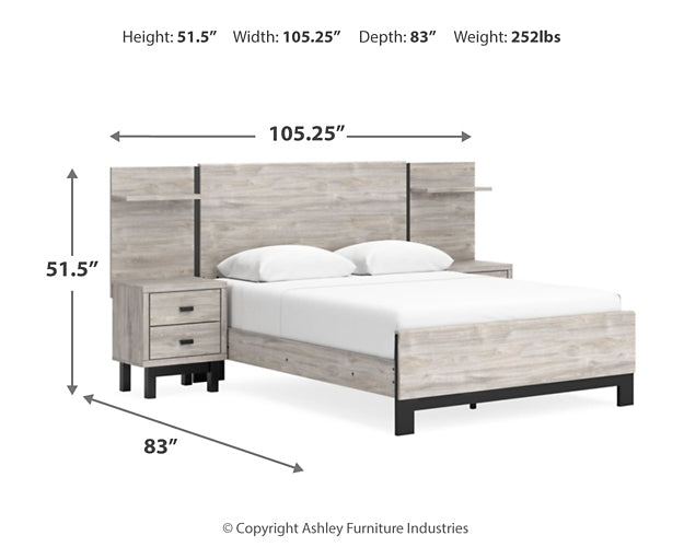 Vessalli Queen Panel Bed with Mirrored Dresser and Chest at Cloud 9 Mattress & Furniture furniture, home furnishing, home decor