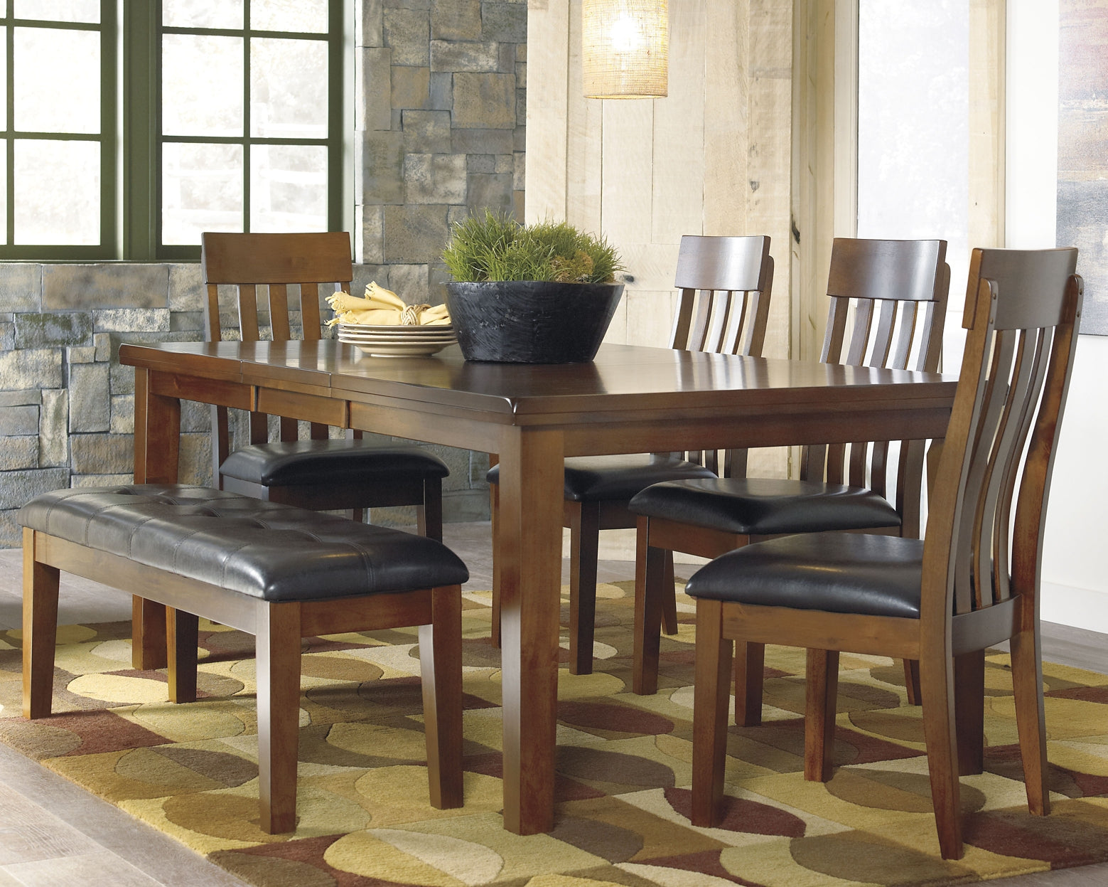 Ralene Dining Table and 4 Chairs and Bench at Cloud 9 Mattress & Furniture furniture, home furnishing, home decor