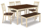 Whitesburg Dining Table and 4 Chairs and Bench at Cloud 9 Mattress & Furniture furniture, home furnishing, home decor