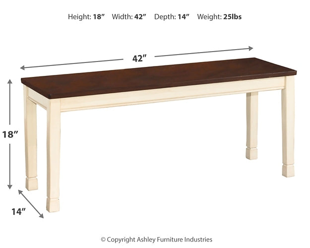 Whitesburg Dining Table and 4 Chairs and Bench at Cloud 9 Mattress & Furniture furniture, home furnishing, home decor