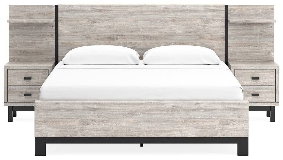 Vessalli King Panel Bed with Mirrored Dresser at Cloud 9 Mattress & Furniture furniture, home furnishing, home decor