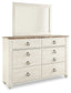 Willowton King Panel Bed with Mirrored Dresser at Cloud 9 Mattress & Furniture furniture, home furnishing, home decor