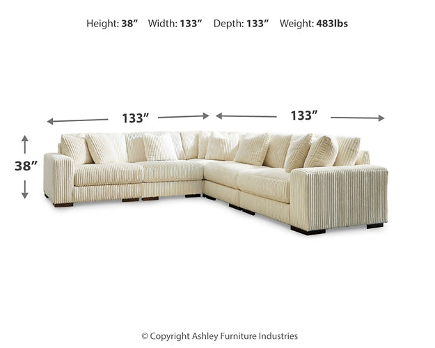 Lindyn 5-Piece Sectional with Ottoman at Cloud 9 Mattress & Furniture furniture, home furnishing, home decor