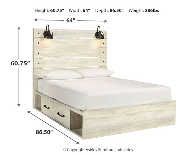 Cambeck  Panel Bed With 4 Storage Drawers