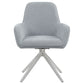 Abby Fabric Upholstered Swivel Dining Arm Chair Light Grey