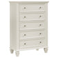 Sandy Beach 5-drawer Bedroom Chest Cream White