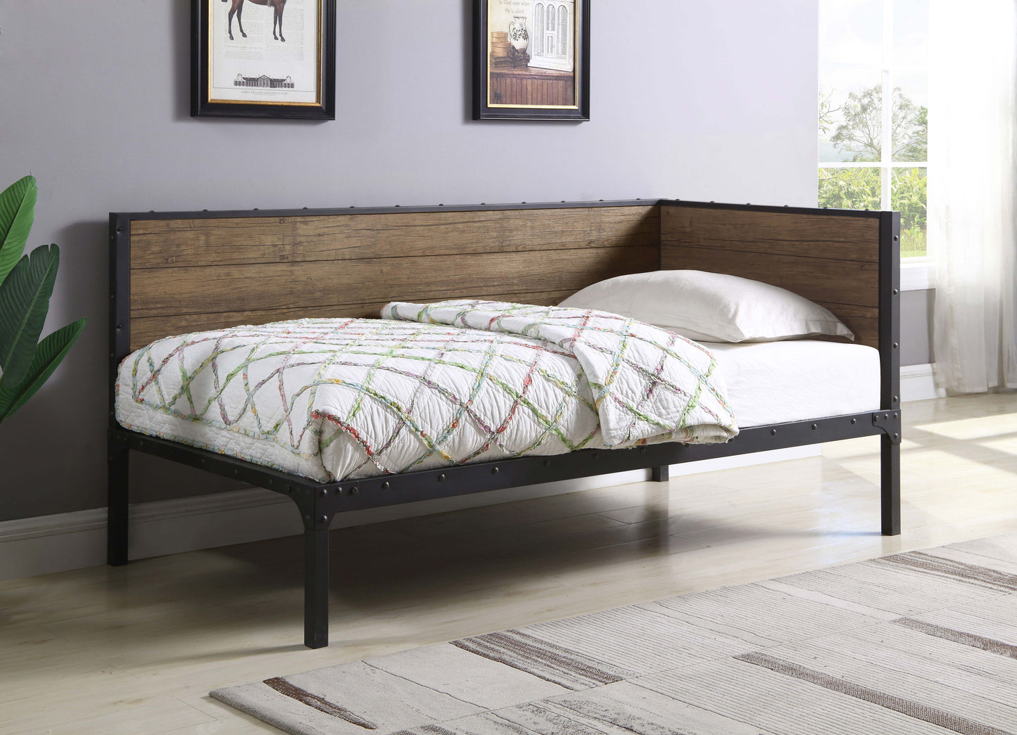 Getler Metal Twin Daybed Weathered Chestnut