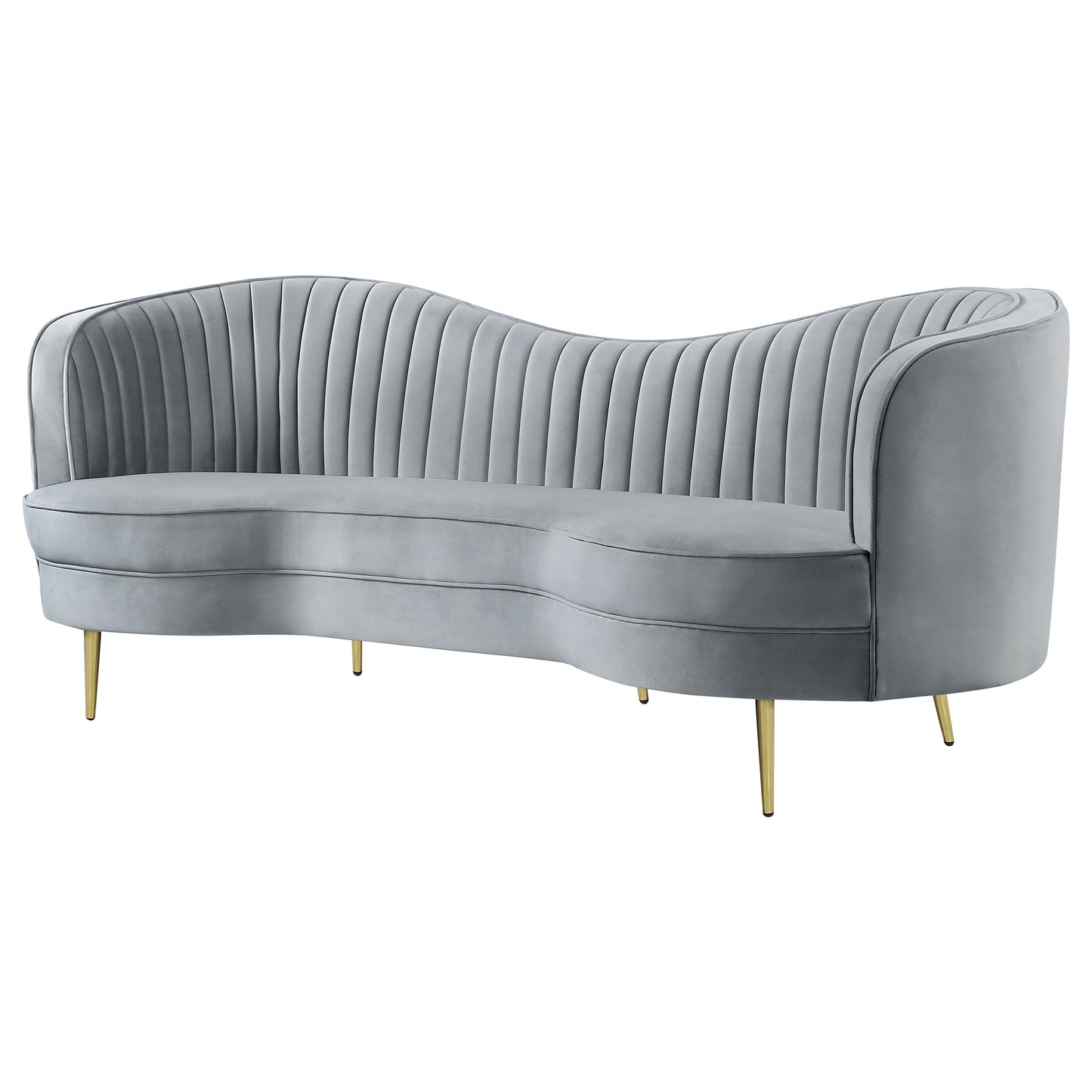 Sophia Upholstered Channel Tufted Sofa Grey