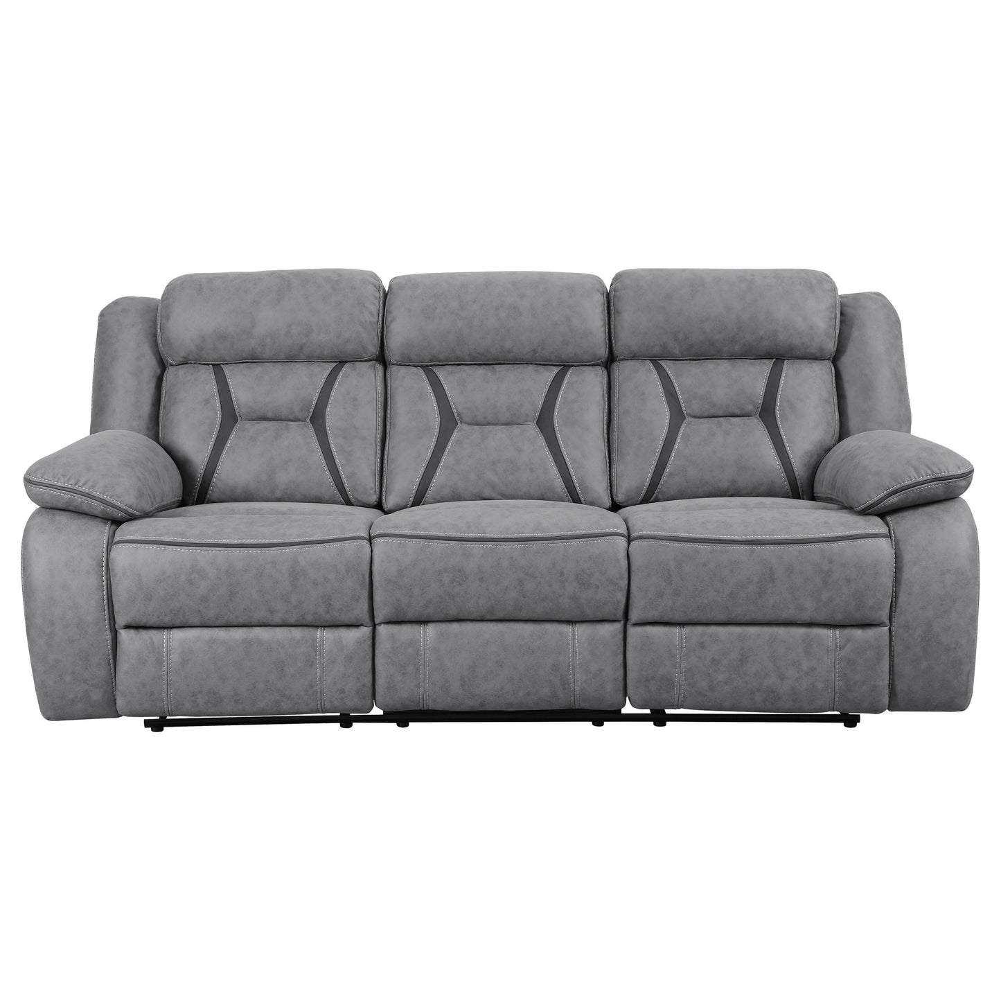 Higgins 2-piece Upholstered Motion Reclining Sofa Set Grey