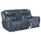 Sloane Upholstered Padded Arm Reclining Loveseat Blue