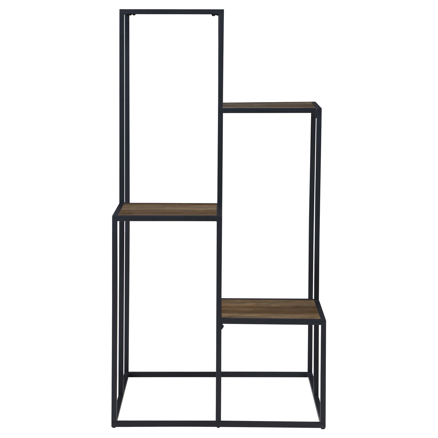 Rito 4-tier Multi-Display Shelf Rustic Brown and Black