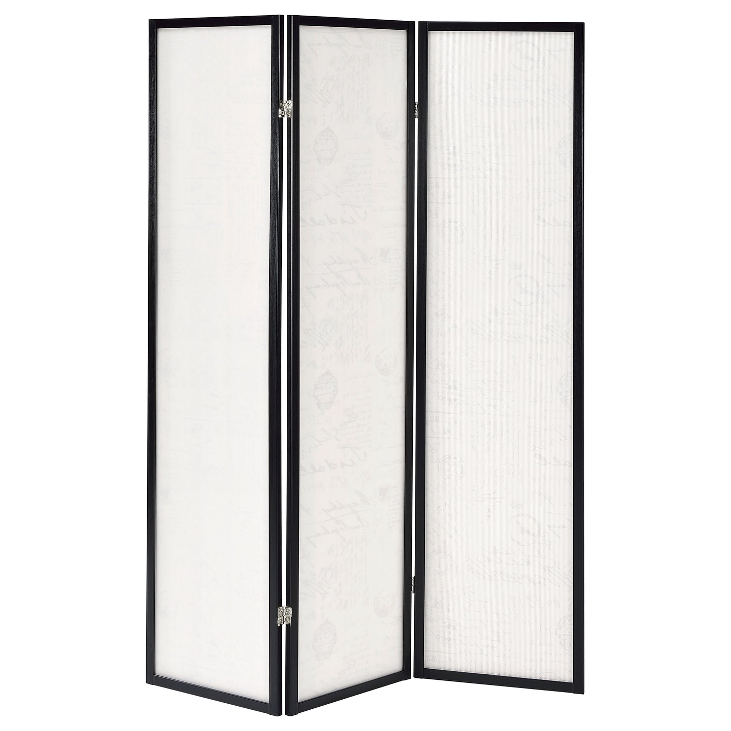 Felice 3-Panel Room Divider Folding Screen French Script