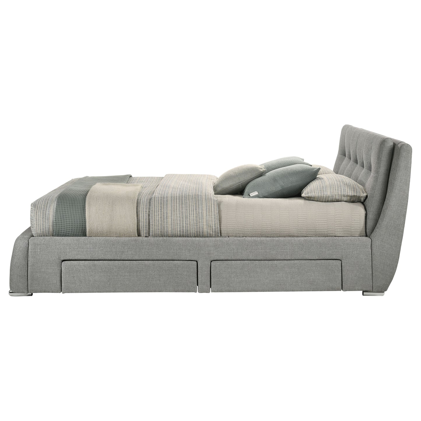 Fenbrook Upholstered Eastern King Storage Panel Bed Grey