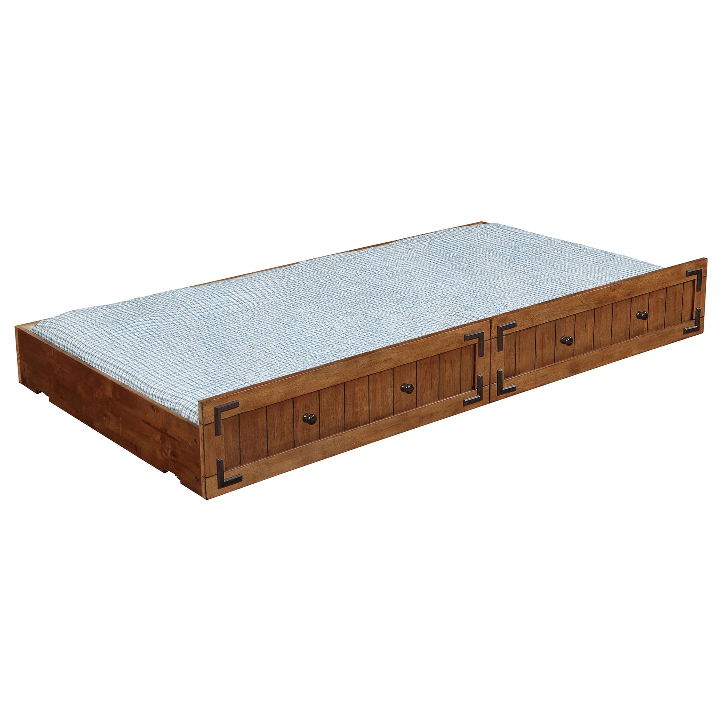 Oakdale Wood Storage Trundle Rustic Honey