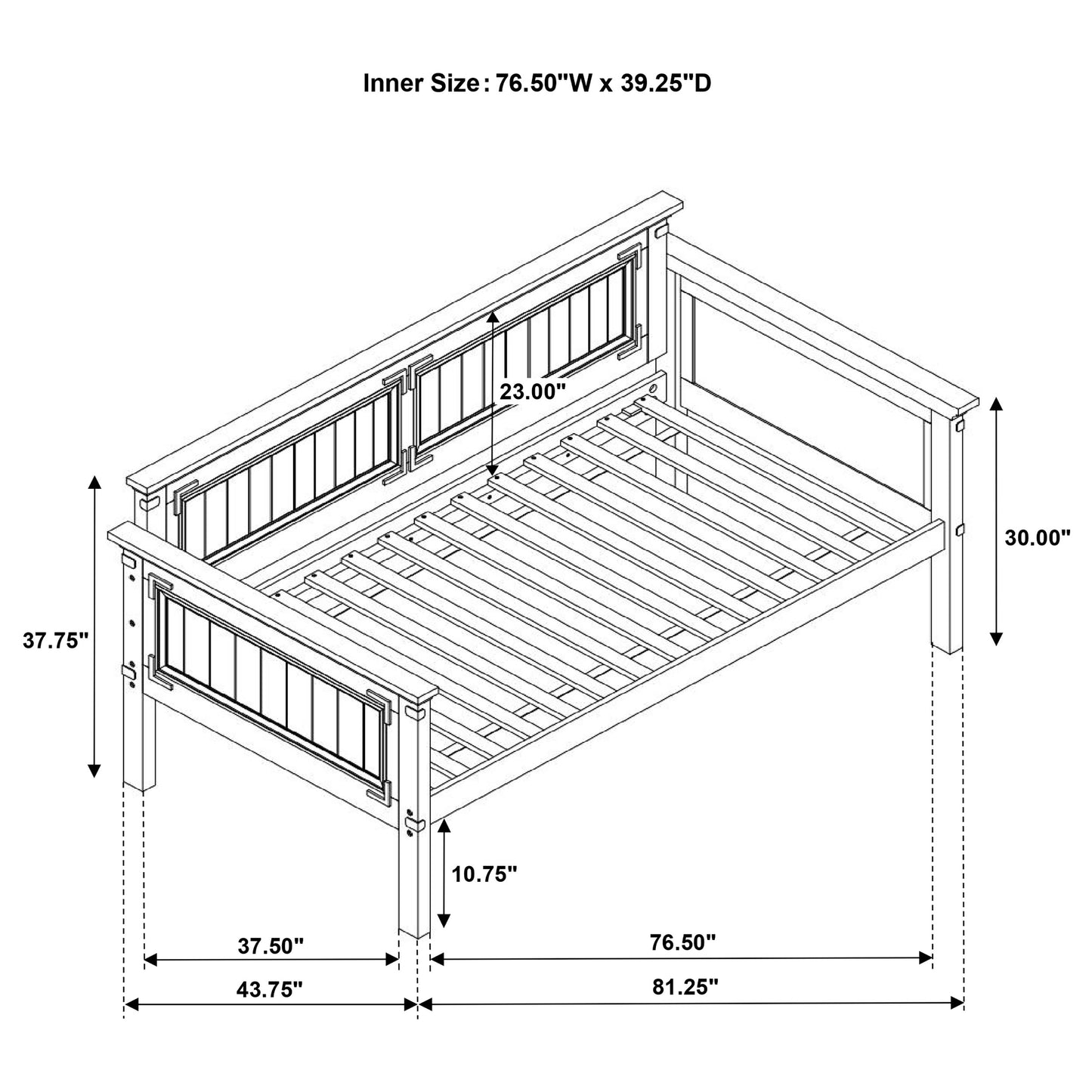 Oakdale Wood Twin Daybed Rustic Honey