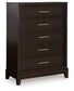 Neymorton California King Upholstered Panel Bed with Mirrored Dresser, Chest and 2 Nightstands