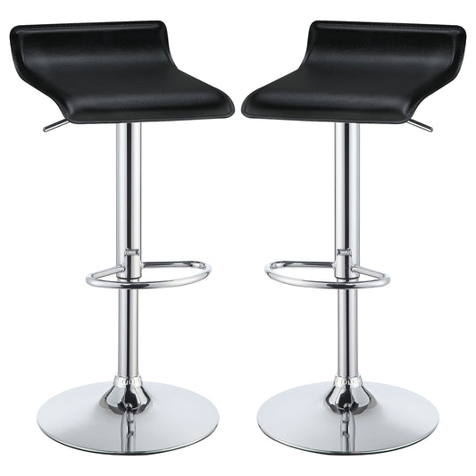 Bidwell Upholstered Adjustable Bar Stool Black (Set of 2)