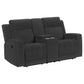 Brentwood 2-piece Upholstered Reclining Sofa Set Charcoal