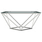 Brittania Square Glass Top Geometric Coffee Table Nickel