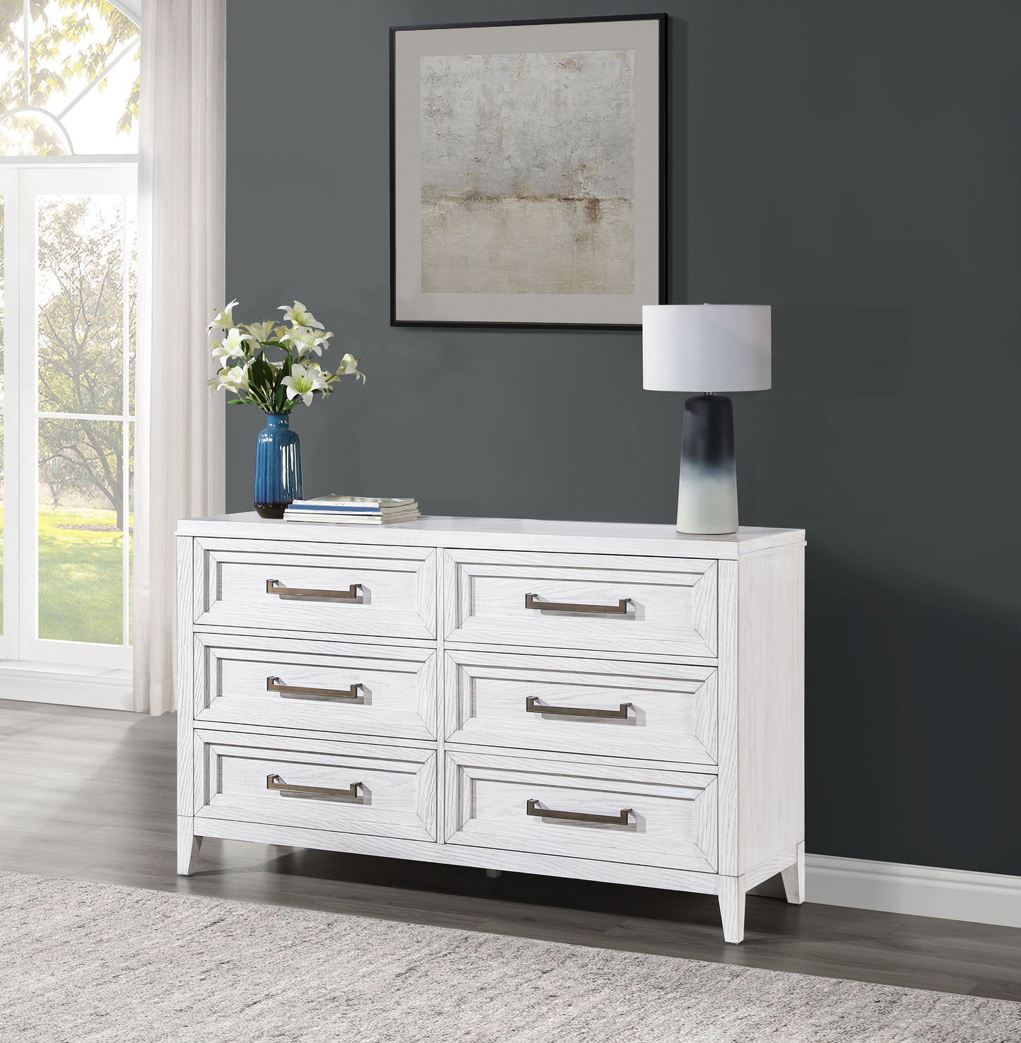 Marielle 6-drawer Bedroom Dresser Distressed White