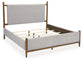 Lyncott Queen Upholstered Bed with Mirrored Dresser