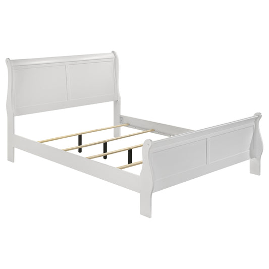 Louis Philippe 47-inch Eastern King Sleigh Panel Bed White
