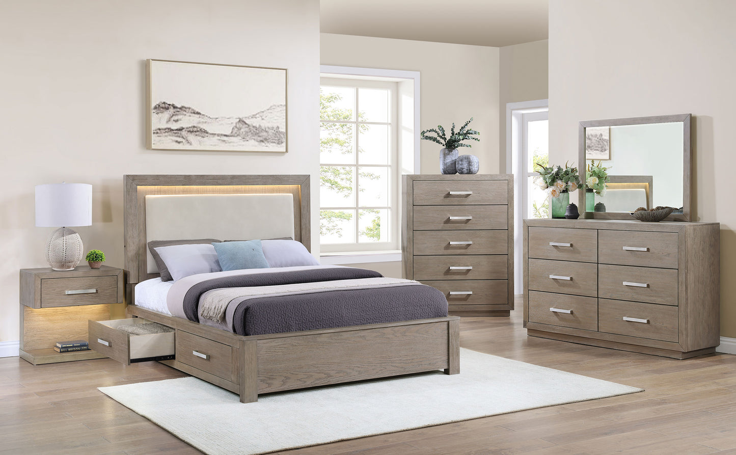 Kenora 5-piece Eastern King Bedroom Set Barley Brown