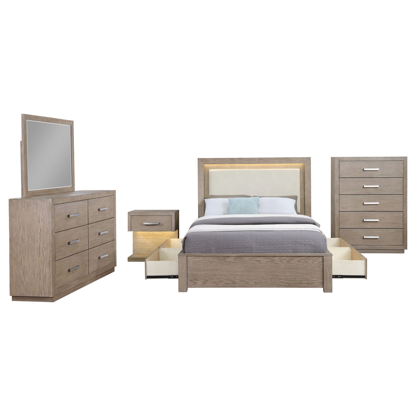 Kenora 5-piece Queen Bedroom Set Barley Brown