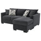 Storey Upholstered Sleeper Sectional Chaise Sofa Dark Grey