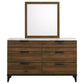 Mays 6-drawer Dresser with Mirror Walnut