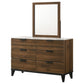 Mays 6-drawer Dresser with Mirror Walnut