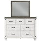 Lilith 7-drawer Dresser with Mirror Distressed White