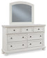 Robbinsdale King Panel Bed with Mirrored Dresser, Chest and 2 Nightstands