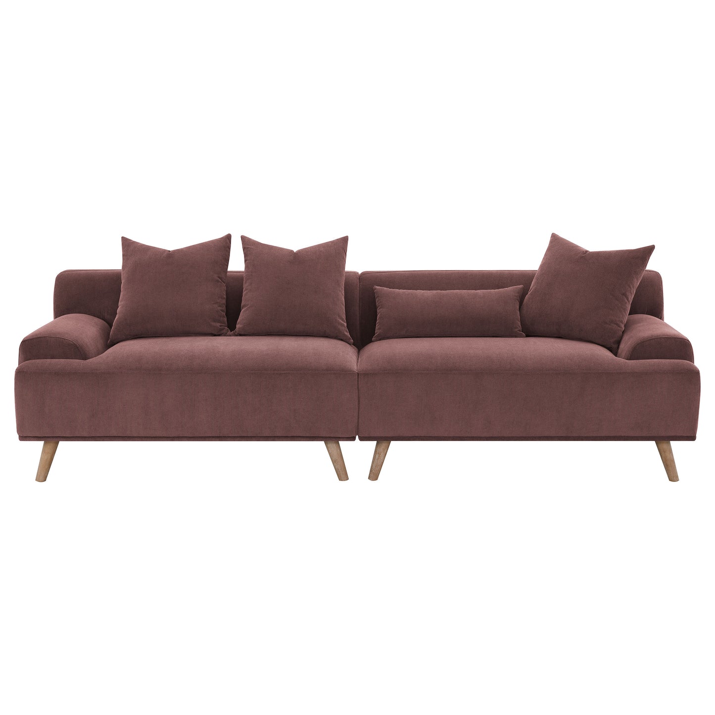 Elizabeth Corduroy Upholstered Extra Long Sofa Wine Red