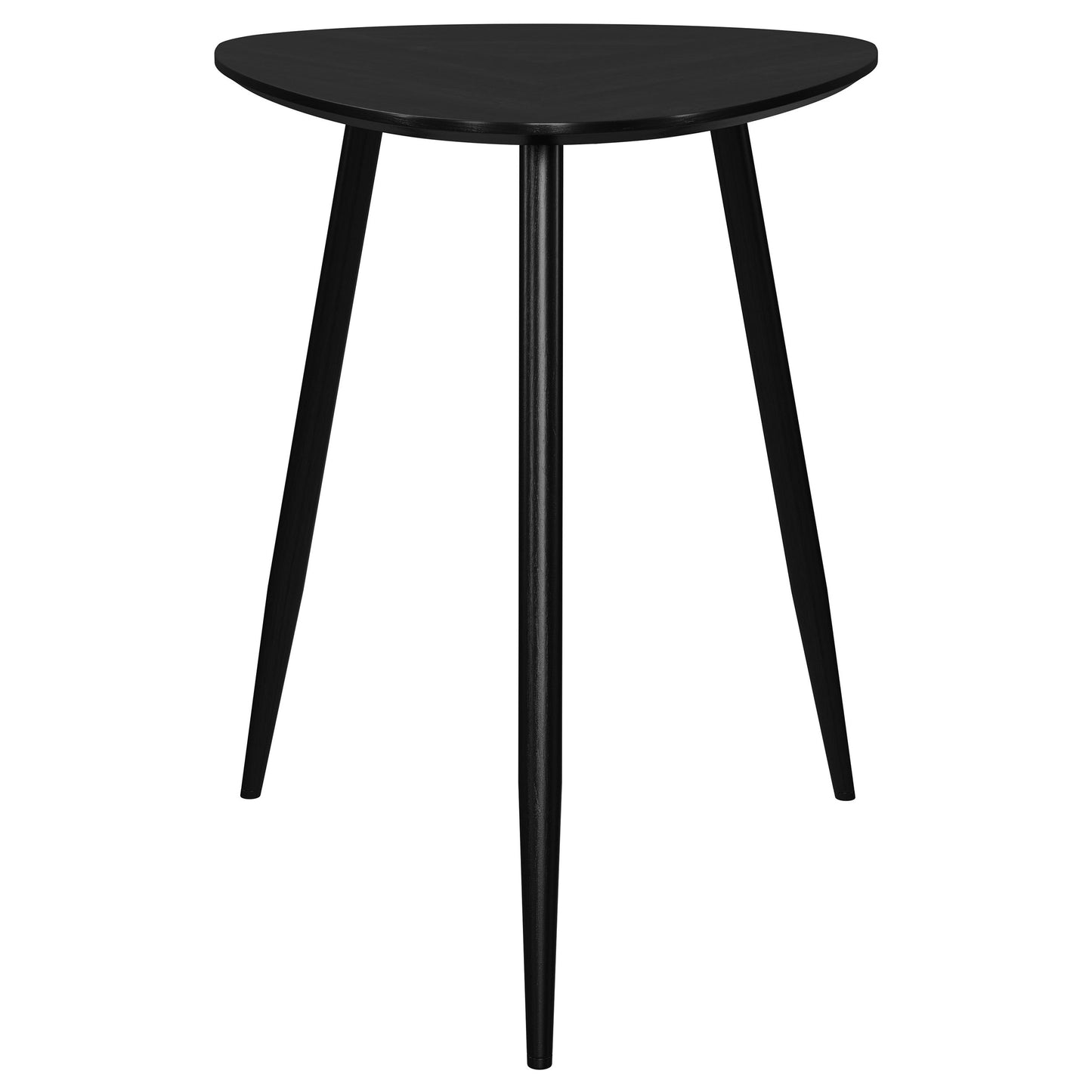 Odessa Triangular Solid Wood End Table Black