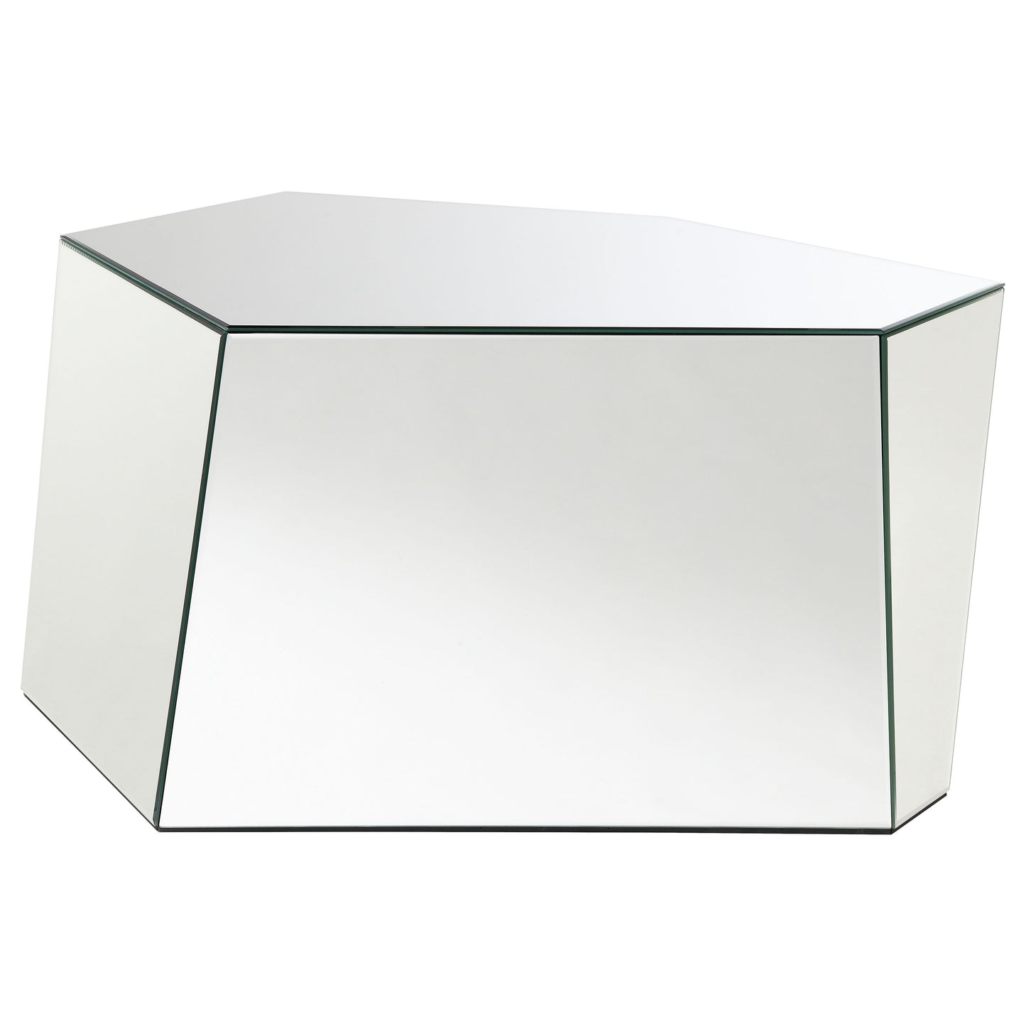 Capella Mirrored Abstract Geometric Coffee Table Silver