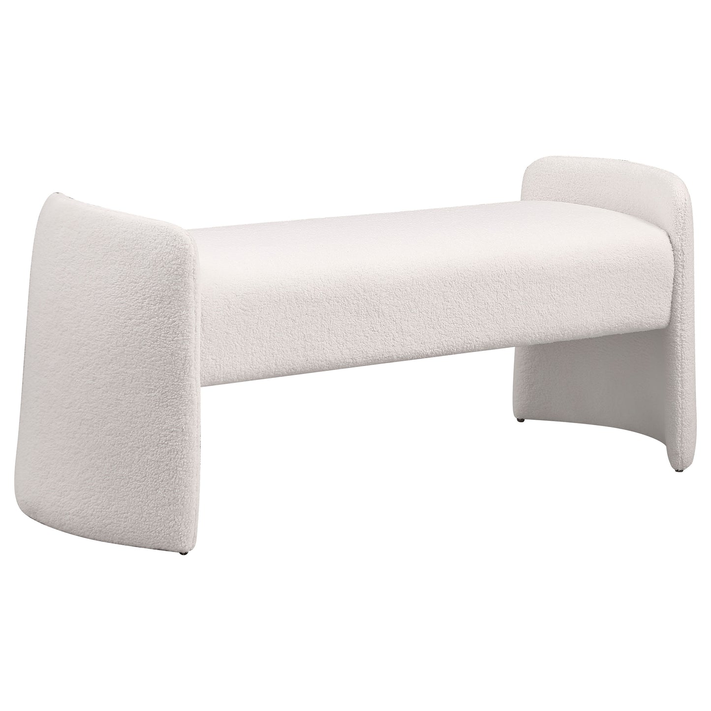 Peoria Velvet Upholstered Accent Bench Ivory