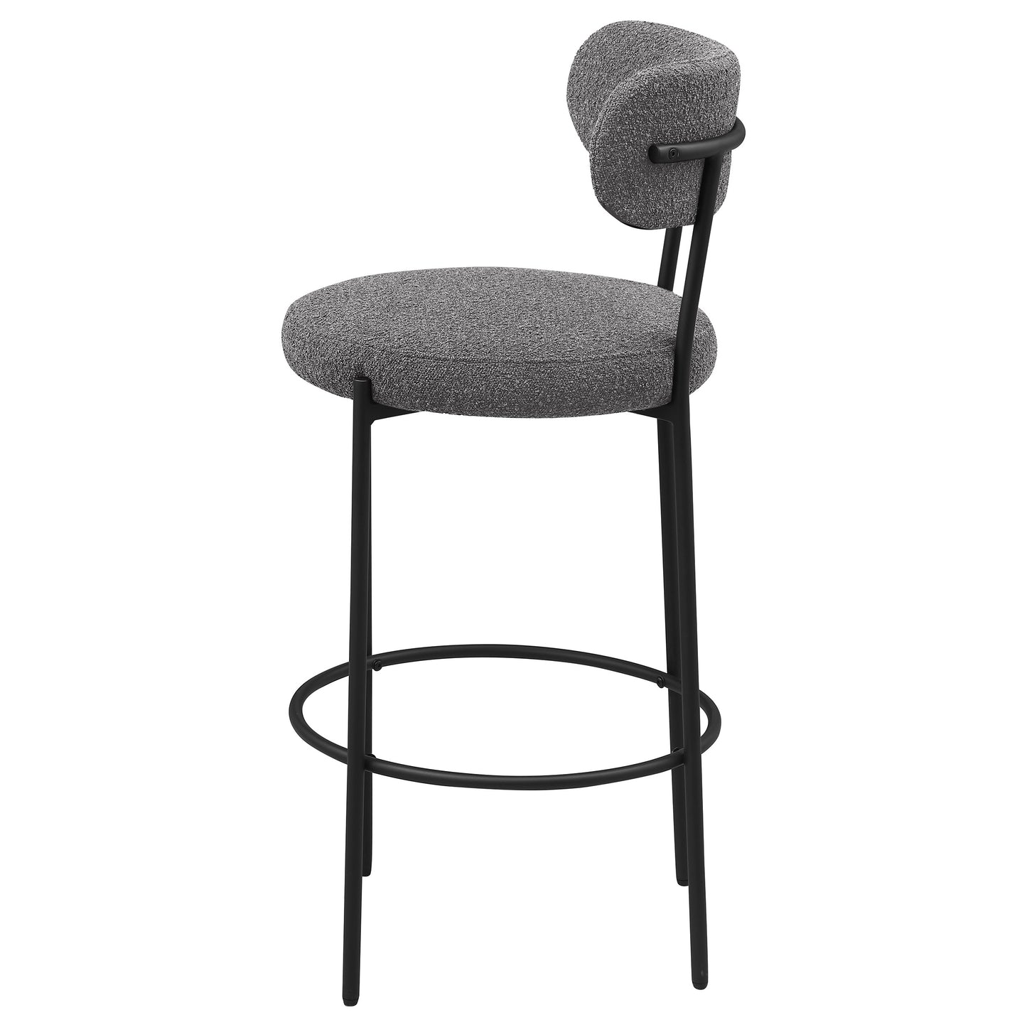 Viola Boucle Upholstered Bar Chair Grey (Set of 2)