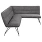 Dodson Fabric Upholstered L-Shaped Nook Dining Bench Grey