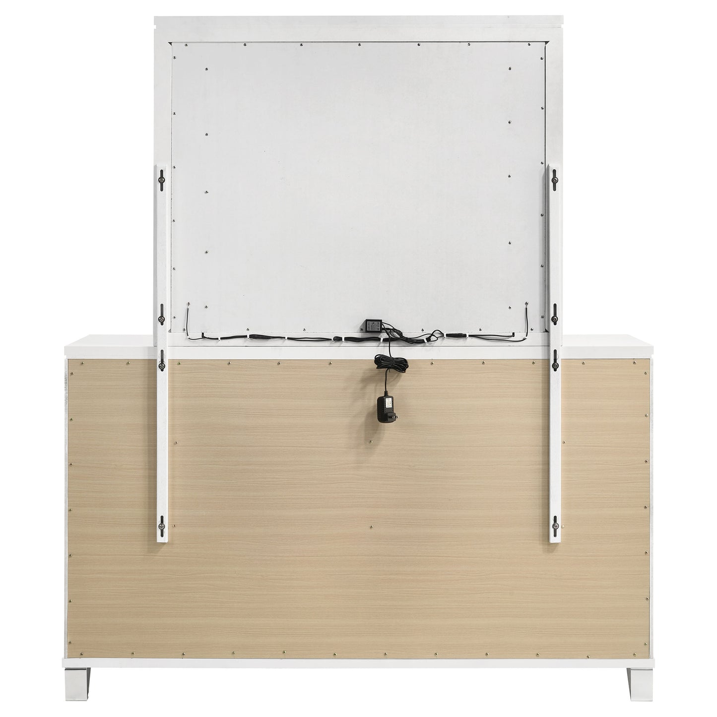 Marmore 9-drawer Dresser and LED Mirror White