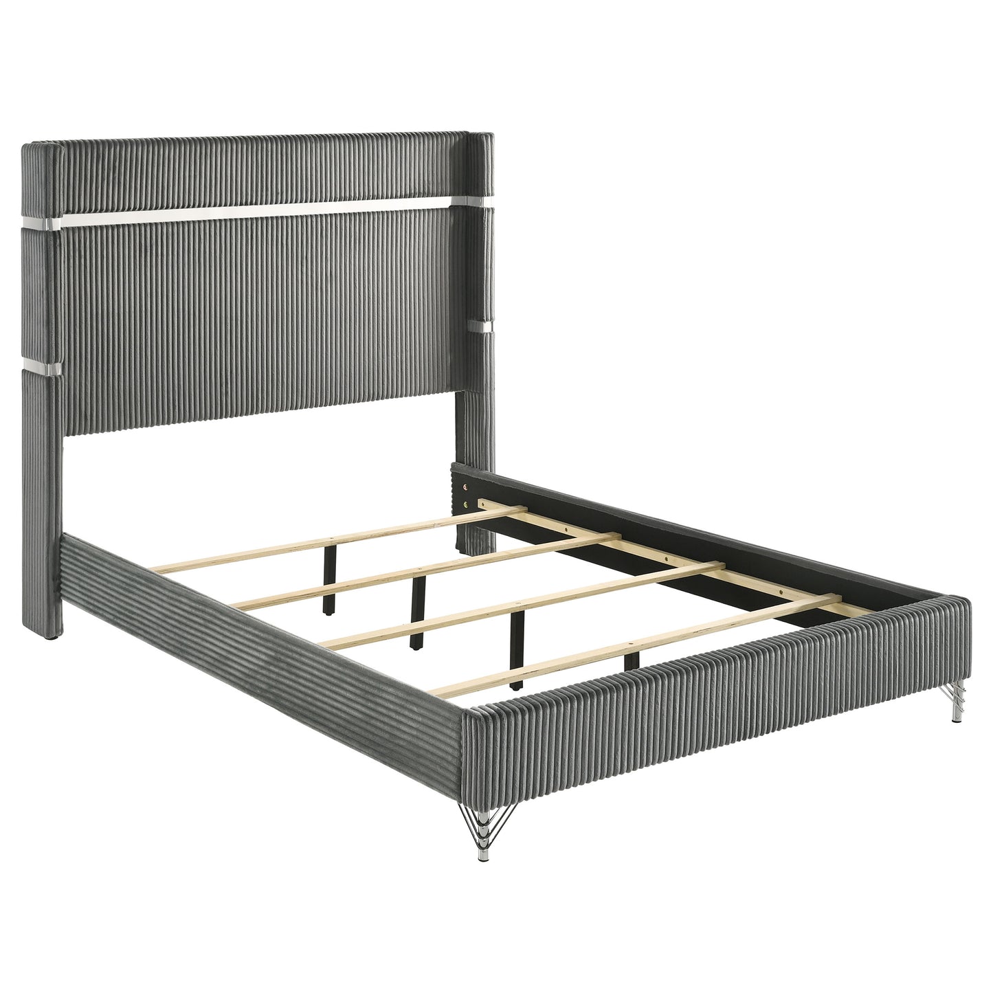 Lucia 5-piece Eastern King Bedroom Set Grey Black