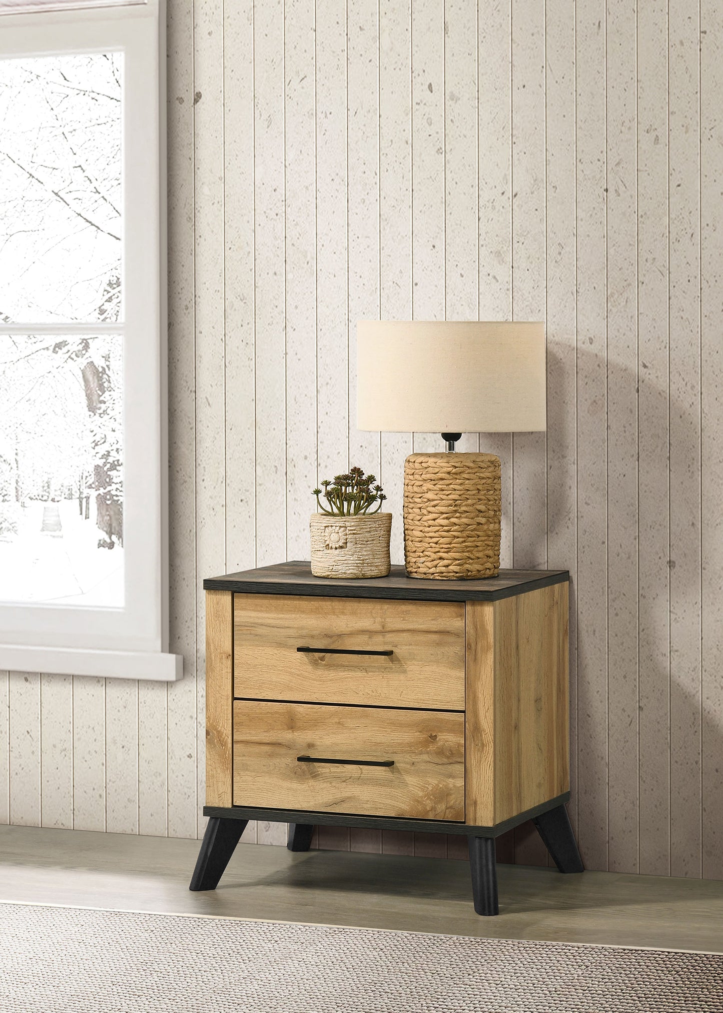 Kaywood 2-drawer Nightstand Bedside Table Natural Pine