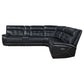 Hewitt Leather Upholstered Power Reclining Sectional Black