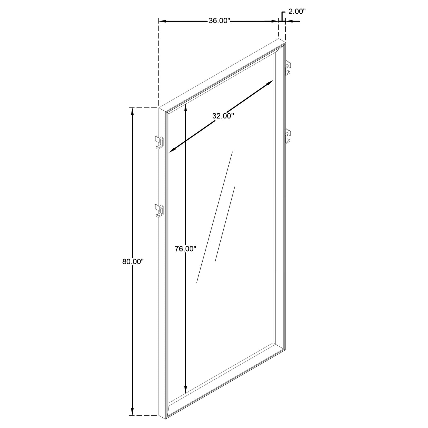 Durango 80-inch Standing Floor Mirror Washed Oak