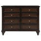 Andover 8-drawer Dresser Cabinet Dark Oak