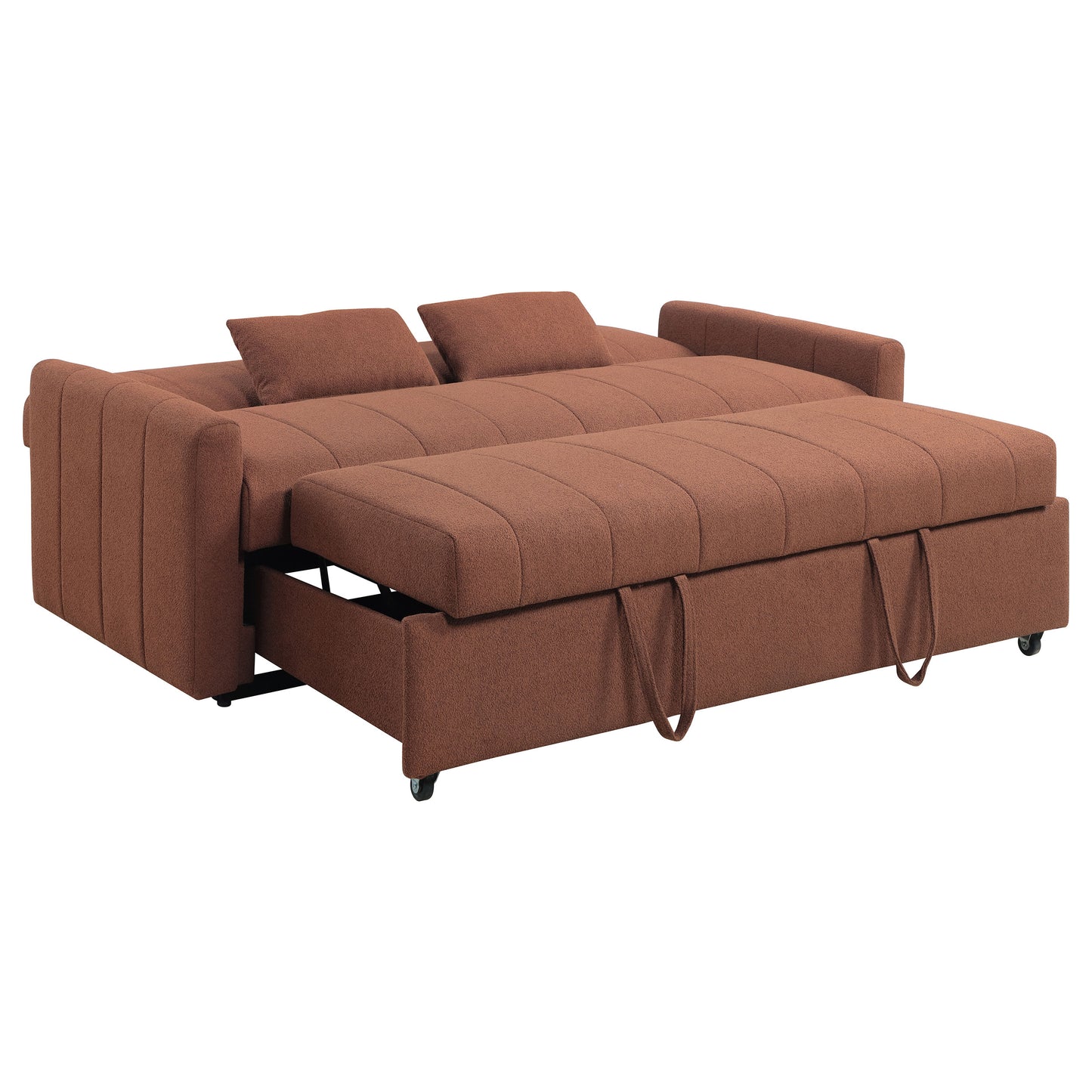 Portland Boucle Upholstered Sleeper Sofa Bed Copper