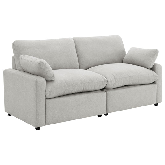 Collins 2-piece Upholstered Power Reclining Loveseat Grey